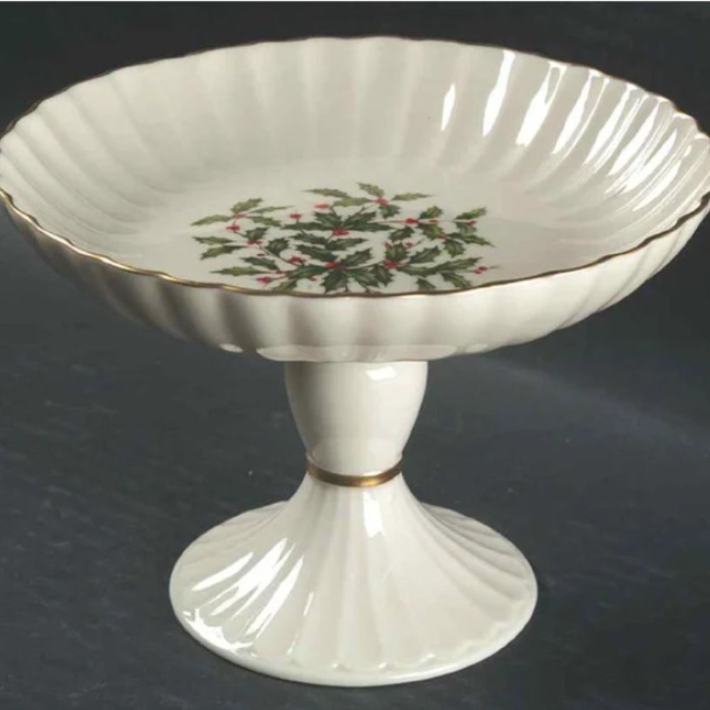 Lenox  Holiday Dimension Round Pedestal Compote